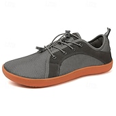 economico Sneakers da uomo-Sneakers da uomo in maglia grigia con suola arancione: scarpe casual traspiranti e leggere per spostamenti quotidiani, passeggiate e attività all&#039;aperto