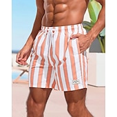 cheap Men&#039;s Swimming Shorts-Men&#039;s Swim Shorts Board Shorts Swim Trunks Stripes Quick dry Breathable Drawstring Elastic Waist With Compression Liner Vacation Beach Hawaiian Casual Pink