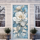 abordables Banners de Garaje y Puerta-Decoraciones de Puerta Florales Cubiertas de Puerta Tapiz de Puerta Cortina Decorativa de Puerta Fondo para Puerta Interior/Exterior Banner de Puerta Frontal para Granja