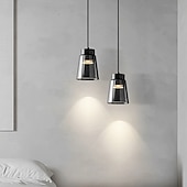 economico Luci a sospensione-Lampadari a sospensione a LED, lampade a sospensione per soffitto, lampade a sospensione in vetro e ottone, paralume, lampadari per sala da pranzo, decorazione di lusso per soggiorno 110-240 V