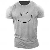 billiga Mäns grafiska t -shirt-Herr Grafiska tryck Abstrakt T-shirt Grafiska utslagsplatser 100 % bomull Kortärmad Grafisk Skjorta Heather Grey Svart Vit Bekväm t-shirt Utomhus Gata Modedesignerkläder
