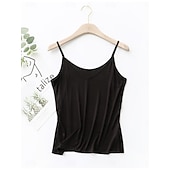 ieftine Top simplu-Pentru femei Camisole Tank Top Culoare solidă Zilnic De Bază Casual Fără manșon Cu Bretele Topuri obișnuite Zilnic Fără Spate Negru Alb Roz Îmbujorat Bleumarin Trifoi Vară