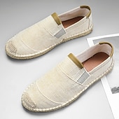 tanie Buty casual slip-on-męskie czarne espadryle wsuwane z podeszwą jutową - casualowe, wygodne obuwie letnie do noszenia na co dzień