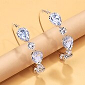 cheap Jewelry Sets-Bridal Jewelry Sets Two-piece Suit Imitation Diamond 1 Necklace Earrings Women&#039;s Classic Sweet Lovely Classic Drop Love Jewelry Set For Wedding Gift Casual
