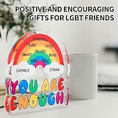 halpa Pride-koristeet-ylpeyspöytäkoristekyltti akryylikyltti rakkaus on rakkautta sateenkaari lgbtq ylpeyskuukausi toimistopöytähyllyn sisustus, juhlatarvikkeiden teema koristeellinen työpöytäkyltti