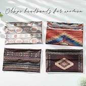 tanie Akcesoria do stylizacji włosów-opaski boho damskie szerokie opaski turban elastyczne antypoślizgowe opaski do włosów trening joga chusty do włosów bieganie opaska na pot afrykańskie boho opaski na głowę modne akcesoria do włosów