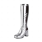 levne obuv-Retro 70. léta Báječný Boty Gogo boty Disko Lesklý latexový patent Kov Maškarní kostým Dámské předvečer Všech svatých Karneval hudební festival Pride Parade Retro tematická párty Dospělé Boty