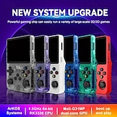 cheap Game Consoles-R36S Handheld Game Console 3.5 Inch IPS Screen Retro Game Console Linux System Screen Portable Pocket Video Player Travel Essentials 64GB and128G Extra Large Memory