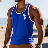 cheap Tank Tops-Men&#039;s Tank Top Vest Undershirt Sleeveless Shirt Sleeveless U Neck Scoop Neck Summer Solid Color Plain Fashion Classic Comfortable Color Block Street Casual Sports Black White Red Top Tee for Men