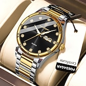 abordables Montres à quartz-878 nouvelle montre multifonctionnelle rétro pour hommes, double calendrier, veilleuse, montre à quartz étanche pour hommes