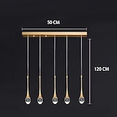 economico Lampadari-Lampada a sospensione a LED dimmerabile con 3/5/6/8/10/12/16/20 luci in cristallo per isola cucina moderna, illuminazione a sospensione regolabile per isola cucina, lampadario a LED nero oro per sala