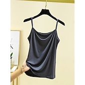 ieftine Top simplu-Pentru femei Camisole Tank Top Culoare solidă Zilnic Fără manșon Stil Nautic Topuri obișnuite Zilnic Fără Spate Albastru Deschis Gri Fier Albastru denim Verde matcha Negru Vară