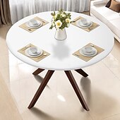 baratos Toalhas de Cozinha &amp; Mesa-capas para casa deluxe capa de mesa de vinil com elástico e forro de flanela grande padrão redondo oblongo oval