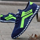 baratos Ténis para Homem-tênis masculinos azuis e verdes da moda com sola de alto desempenho - calçado esportivo e moderno para atividades ao ar livre, corrida e estilos de vida ativos