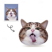 baratos Presentes Personalizados-Almofada Memorial de Presente Personalizada de Animal de Estimação Macia Aconchegante Impressão Duplex Lavável à Mão Design Contemporâneo Fechamento com Zíper Enchimento de Algodão Almofada