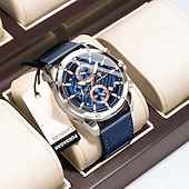 halpa Kvartsikellot-860 uusi muodikas ylellinen miesten vedenpitävä kello monitoiminen valoisa miesten kvartsikello