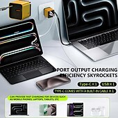 cheap Tool Accessories-3 in 1 GaN Charger,Scalable 80w Max Fast Charger Module with Type-C Cable and 2 USB Ports, for iPhone, Phone and Laptops
