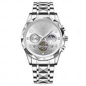 economico Orologi al quarzo-Orologio cronografo di lusso da uomo – orologio da polso al quarzo in acciaio inossidabile impermeabile con quadrante luminoso e datario