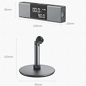 cheap Measuring Tools-Protractor Digital Inclinometer, Angle Measure L-as-er Ruler, with Bi-directional Red Light Marking, Dual-Screen Angle Finder, Multifunctional Device Precise Professional
