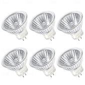 abordables Spots LED-Ampoule halogène MR16 12 V 35 W 50 W à intensité variable GU5.3, culot à deux broches, ampoules MR16 avec couvercle en verre transparent pour éclairage paysager, éclairage sur rail, fibre optique 2700