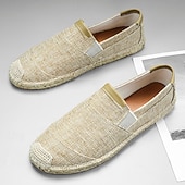 tanie Buty casual slip-on-męskie czarne espadryle wsuwane z podeszwą jutową - casualowe, wygodne obuwie letnie do noszenia na co dzień