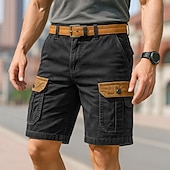 abordables Extérieur-Homme Shorts cargo Shorts Bermuda Shorts de plage Short décontracté Multi-poches Jambe Droite Bloc de Couleur Uni Évacuation de l&#039;Humidité Portable Longueur Genou Extérieur Occasionnel Quotidien