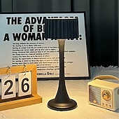 abordables 123496-Lampe de bureau LED rechargeable, petite veilleuse tactile créative, éclairage d&#039;ambiance, protection des yeux, lampe de table rétro, luminaire USB, 1 pièce