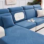 abordables Funda de sofá-Funda de cojín elástica para sofá, funda elástica para sillón seccional, sofá de dos plazas, 4 o 3 plazas, forma de L, sólida, suave, duradera, lavable