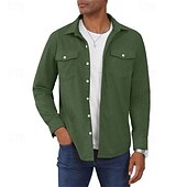 preiswerte Herrenjacken &amp; Herrenmäntel-Herren Hemdjacke Überhemden übergangsjacke Täglich Verschleißfest Tasche Sommer Frühling Einfach Klassisch Revers Dunkelgrau Schwarz Gelb Wein Marineblau Jacken