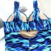 abordables Maillots une pièce et tankinis-Femmes Maillot de bain 1 pièce Dos Nu Découpé Maillot de Bain Maillots de Bain Noir Bleu Respirant Séchage Rapide Sans manches - Natation Surf Plongée en apnée Été