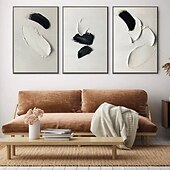 preiswerte Abstrakte Gemälde-schwarz-weißes Ölgemälde handgemachte Wandkunst 3er-Set abstrakte Malerei auf Leinwand handgemalte Textur moderne Malerei Wandkunst moderne abstrakte Malerei Wandkunst Wanddekoration