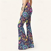 preiswerte Unterteile-Retro Vintage Boho 1970er Schlaghosen Schlag-Leggings Hippie Disco Hohe Taille Paisley-Muster Stammes Kostüm Damen Halloween Karneval Urlaub Musikfestival Festival Erwachsene Hose
