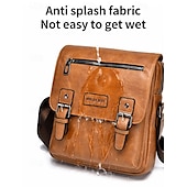 economico Borselli da uomo-Borsa a tracolla da uomo in similpelle – borsa a tracolla vintage con fibbia e tasca con cerniera, elegante e pratica per lavoro, viaggi e uso quotidiano – regalo perfetto per la festa del papà