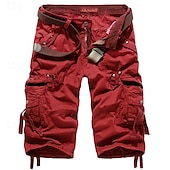 voordelige Klassiek-Voor heren Cargoshorts Wandelshorts Meerdere zakken Effen Kuitlengte Dagelijks Basic Slank Rode Wijn Zwart