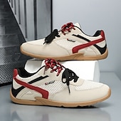 Χαμηλού Κόστους Ανδρικά Sneakers-Ανδρικά λευκά και κόκκινα αθλητικά αθλητικά παπούτσια με μαύρο σχέδιο και κορδόνια - αθλητικά, άνετα, ιδανικά για τρέξιμο, γυμναστήριο και casual ρούχα