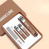 baratos Cuidados Pessoais &amp; Saúde-Conjunto de cortadores de unhas com ferramentas para cuidados com as unhas, kit de manicure e pedicure com estojo de armazenamento, conjunto de cortador de unhas de aço inoxidável para presente para