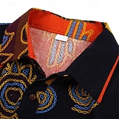 cheap Tops-Retro Vintage Boho 1970s Shirt Hippie Tribal African Pattern Fancy Dress Men's Halloween Carnival Street Dance Retro Theme Party Festival Adults' Shirt