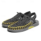 preiswerte Urlaubsandalen-Herren-Sneaker in Rot und Marineblau, Laufschuhe mit einzigartigem Schnürdesign und gepolsterter Sohle für Sport und Freizeit