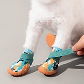 tanie Buty i ochraniacze na łapy-buty dla psów dużych małych średnich psów - oddychające buty dla psów na lato, gorący chodnik, ochraniacze na łapy do spacerów na świeżym powietrzu, zimowy śnieg, antypoślizgowe gumowe buty dla psów