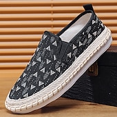 preiswerte Herrenpantoletten &amp; -slipper-Hellblaue Herren-Slipper aus Canvas mit geflochtener Sohle – lässiges und bequemes Schuhwerk für Sommer, Strand und Urlaub