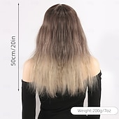 abordables Synthetic Trendy Wigs-Synthetic Wig kinky Straight Natural Straight Layered Haircut With Bangs Machine Made Wig 20 inch A1 Synthetic Hair Women's Classic Comfortable Color Gradient Blonde