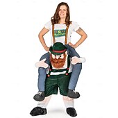 abordables Costume Amusant-Ride-On Oktoberfest Costume Funny German Beer Man Piggyback Outfit for Adult Halloween Party Bavarian Festival Fancy Dress