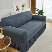economico Copridivano-Copridivano 1 pz con dettagli a balze, alla moda, elastico, aderente, in poliestere e spandex, stile copridivano, elasticizzato, lavabile in lavatrice, stampa reattiva - adatto per poltrone
