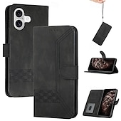 economico Cover per iPhone-Custodia a portafoglio per iPhone 16, 15, 14, 13, 12, 11 Pro Max con chiusura magnetica, cordino, cinturino da polso, scomparti per carte, cover antiurto in pelle PU e TPU.