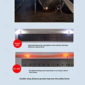 economico Striscie luci a batteria-1 corda luminosa da campeggio per esterni, 3 m/5 m/10 m, impermeabile IP66, corda antivento per tenda con 8 modalità di illuminazione, design durevole e vano batteria impermeabile AA.