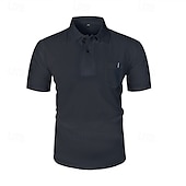 preiswerte Klassisches Poloshirt für Herren-Herren Golfshirt Golf Poloshirts Arbeit Lässig Revers Kurzarm Basic Modern Einfach Knöpfe Jacquard Sommer Normale Passform Schwarz Weiß Marineblau Blau Meerblau Dunkelgray Golfshirt