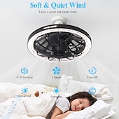 cheap Light Bulbs-1 Pc E26/27 Socket Ceiling Fan Light Remote Control Three Color Adjustable Wind Speed Timing Adjustable Dining Room Bedroom Living Room Ceiling Fan Light 100-240v