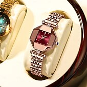 economico Orologi al quarzo-Orologio da polso al quarzo da donna, retrò, vintage, di lusso, con strass, impermeabile, in acciaio inossidabile.