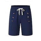 abordables Día festivo-Hombre Pantalón corto Pantalones cortos de lino Pantalones cortos de verano Pantalones cortos de playa Bolsillo Correa Cintura elástica Plano Comodidad Transpirable Corto Vacaciones Festivos Playa