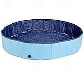 abordables Piscines, Bains à remous &amp; Fournitures-Piscine pour chien en PVC durable, comprend une serviette de bain extra large pour animaux de compagnie - parfaite pour les plaisirs d&#039;été en plein air pour chiens et chats, accessoire d&#039;été pour